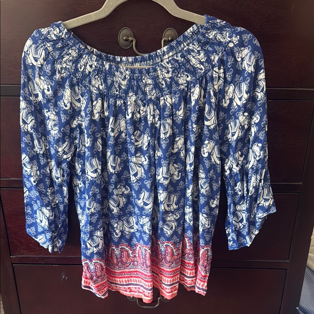 Elephant Print Top